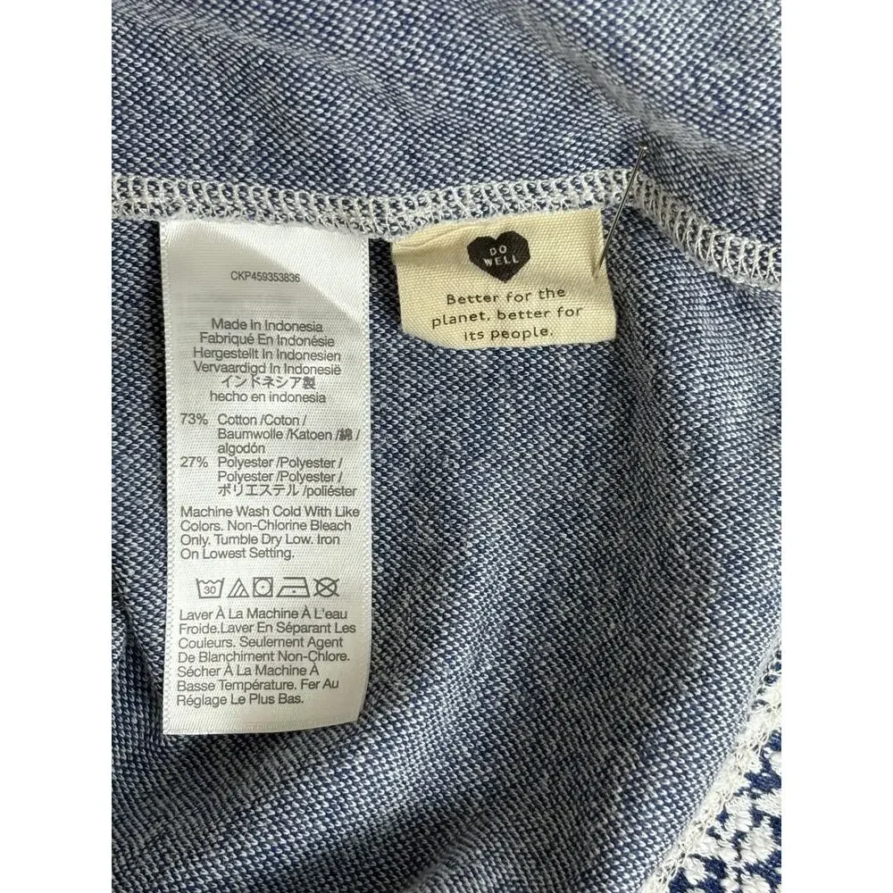 Madewell Floral Jacquard Button Back Square Neck Top Size Small